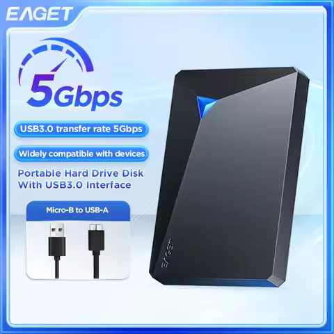 Eaget 2.5 inch Portable External Hard Drive 250GB 320GB 500GB 1TB 4TB 5TB HDD 5Gbps External Hard Di