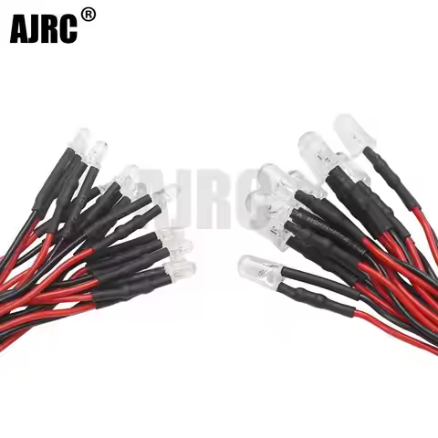 10pcs 3mm 5mm 3v-12v Led Light Red White Yellow For 1/10 Rc Crawler Car Trax Trx4 G63 Axial Scx10 D9
