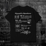 Maxwell equation electromagnetic print ⚡ t-shirt 100% cotton lelaki perempuan engineer casual short 