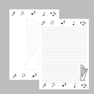 數碼 數碼紙，A4 尺寸，豎琴形狀，白，黑色 數碼產品