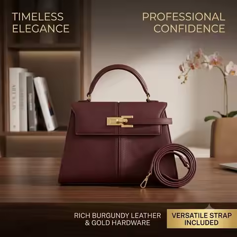 JW PEI Elise Women's Handbag: Mini / Large Square Crossbody Purse - Designer Burgundy Vegan Leather 