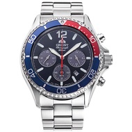 ORIENT MAKO RN-TX0201L Chronograph Solar Pepsi Bezel Blue Dial Men Watch JAPAN