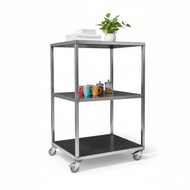 不銹鋼三層收納推車一體成型免組裝 多功能置物架 多功能置物架 /