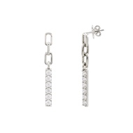 Jewellista ต่างหู Gene ประดับด้วยพลอยจาก CZ มี 3 สี ชุบโรสโกลด์ ชุบทองคำขาว ชุบทอง14k