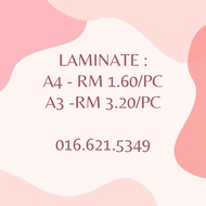 Print & Laminate size A4/ A3 Paling Murah