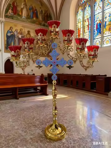 New Gilded candle holders churches religious sacraments Eastern Orthodox Jesus churches ceremonial i