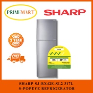 SHARP SJ-RX42E-SL2 317L S-POPEYE REFRIGERATOR - 2 YEARS SHARP WARRANTY + FREE DELIVERY
