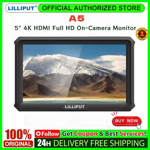 Lilliput A5 5" 4K HDMI Full HD On-Camera Monitor 1920 x 1080 HDMI 460 cd/m² Brightness Lightweight D