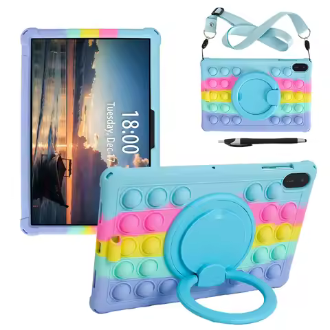 For Honor Pad X8A Case, Bubble Pop Rotating Soft Silicone Case For Honor Pad X9 X8A 11 inch Kids Saf
