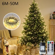 cod LED String Fairy Cluster Lights Green Wire Christmas Tree Lights Outdoor Garland New Year Street