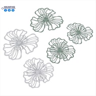 Metal Wall Art 3D Wall Decor Gold Wall Art Flower Wall Decor 5PCS