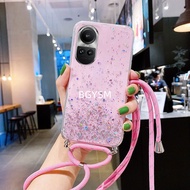 Suitable for OPPO Reno10 Pro Reno 10 Reno10 Pro+5G 2023 Most Fashionable High-End Phone Case with Sling Chain Soft Case Shiny Shiny Girl Style Phone Case OPPO Reno10 Pro