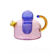 Creative Color Blocking Heat-resistant Glass Tea Separation Filter Small Bubble Teapot Household Ele