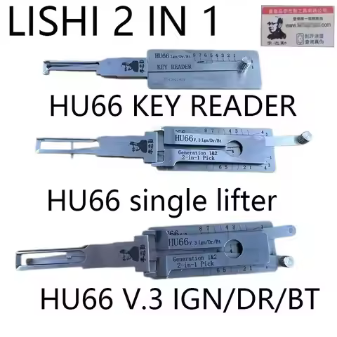 2026 LISHI 2-in-1 Locksmith Tool HU66 Key Reader Signal Lifter V.3 IGN/DR/BT Multi-Function Automoti