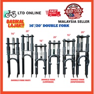 16" 20" Basikal BMX Double Suspension Non Suspension Fork Mati And Double Fork Lowered Black Colour 