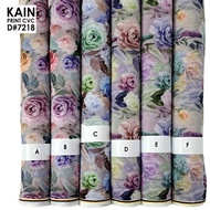 KATUN Cotton Fabric CVC Print Cotton Fabric/ Motif D-7218 (Per 0.5 meters)