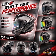Helmet MHR GTZ Full Face Flip Up Double Visor FU935 Helmet FF935 M L XL Visor Smoke Racing