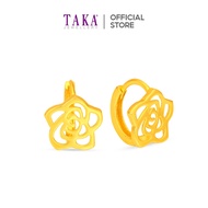 TAKA Jewellery 916 Gold Earrings Hoop Flower