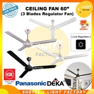 ♧⮈🖰KDK K15VO Regulator Ceiling Fan 60" White / KDK K15WO 60" / ECOLUXE 3 Blade BLACK / Panasonic FM15AO 60" / Deka DR9