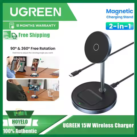 UGREEN Magnetic Wireless Charger Stand 20W Max 2-in-1 Charging Stand For iPhone 15 14 Pro Max/iPhone