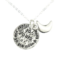 I Love You to The Moon and Back 10th Anniversary Necklace, 10th Anniersary Gift Idea - 100% Pure Tin
