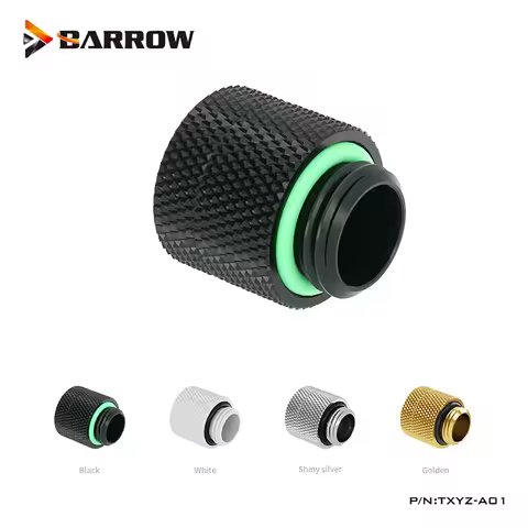 Barrow G1/4" 13MM 360 Roatry Extender Male To Female Connector White Black Silver PC Water Cooling B