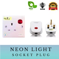 [SIRIM] BIG NEON SWITCH SOCKET PLUG TOP Wall Switches Slim Modern Switch Design 13A 15A MACHINE PLUG