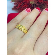 916. Gold Solid Sand Fashion Ring