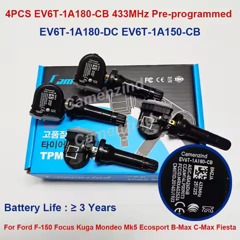 4pcs Programmed TPMS Sensor EV6T-1A180-CB EV6T1A180CB EV6T-1A180-DC For Ford F-150 Focus Kuga Mondeo