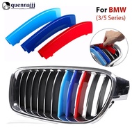 QUENNA 3pcs/Set M Power Car Racing Front Grille Trim Strips For BMW E46 E90 E91 E92 E93 F30 E60 E61 