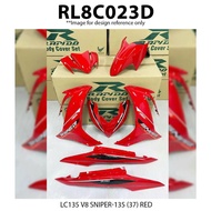 Cover Set YAMAHA LC135 V8 Rapido SNIPER-135 (37) Black Red Accessories Motor LCV8 Coverset Hitam Mer