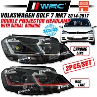 Volkswagen Golf 7 MK7 2014 - 2017 Double Projector Headlamp With Signal Running