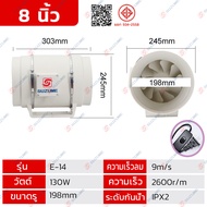 SUZUME มอเตอร์ทองแดง100% เคเบิล 2m พร้อมสวิตซ์ 4/6/8/10นิ้ว พัดลมดูดอากาศ 2600R ระดับการกันน้ำ IP44 