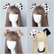 Cute Dalmatian Plush Ear Headband Cartoon Hair Hoop for Anime Show Live Broadcast Festival Decoratio