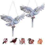 Emden  2Pcs Simulated Owl Hanging Decoration Reflective Owl with Dual-Side Printed Waterproof Acryli