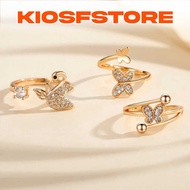 KFS - JEWELRY FUJI TITANIUM DIAMOND ANTI-RUST RING C37 GOLD PLATED WOMEN'S RING ANTI-RUST JEWELRY