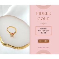 Big SOLITARE Ring Gold Ring Gems LOOK DIAMOND 16K Ring