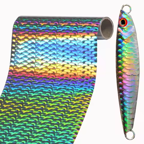 Hot Stamping Holographic Foil For Fishing Lure DIY Fishing Skin Material Laser Foil Sliver Rose Gree