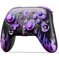 Wireless Pro Controller for Nintendo Switch/OLED/Lite, Switch Controller with LED Joystick/Motion/Vibration/Turbo/Wakeup - Gengar