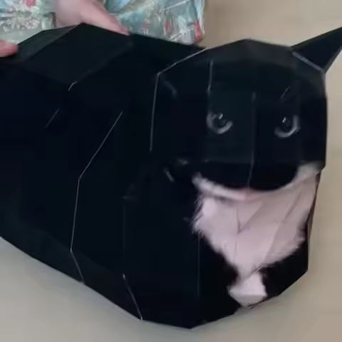 Maxwell Cat Kitten Stereo Origami Large DIY Paper Cat Model Handmade Wondering Kitten Huh Cat Paper 