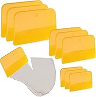 ABN Plastic Spreader Set, 3 Sizes - 9pc Plastic Scraper Tool, Spackle Knife Drywall Putty Spatula Body Filler Spreader