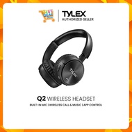 Tylex Q2 Wireless Headphones with Microphone and App Control Support Bluetooth headset