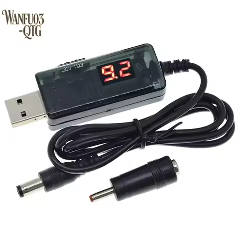 DC 5V To 9V 12V USB Step-up Converter Cable + 3.5x1.35mm Connecter USB Boost Converter For Power Sup