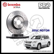 GENUINE BREMBO LEXUS LX570 UZJ200 UZJ201 XTRA FRONT DRILLED DISC ROTOR [1 PAIR (LH+RH)]