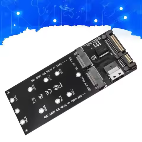 M.2 To SATA Adapter SFF-8654 To M2 NVME SSD Converter 2 in 1 Combo Adapter Converter Riser Board for
