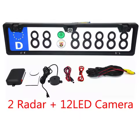 EU Europe car license plate frame Rear View camera 170 degree night vision with 2 Visual reversing r