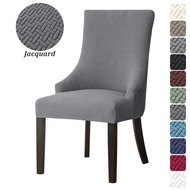 Jacquard Dining Chair Covers High Back Sloping Chair Cover Strech Accent Wedding Chairs Seat