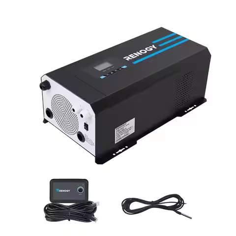 Renogy 2000w Pure Sine Wave Inverter Charger 12V DC to 120V AC Surge 6000w Off-Grid Solar Inverter C