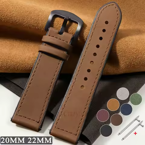 New Leather Silicone Watch Bands Sport for Tissot for Casio for Certina Straps 20mm 22mm Universal W