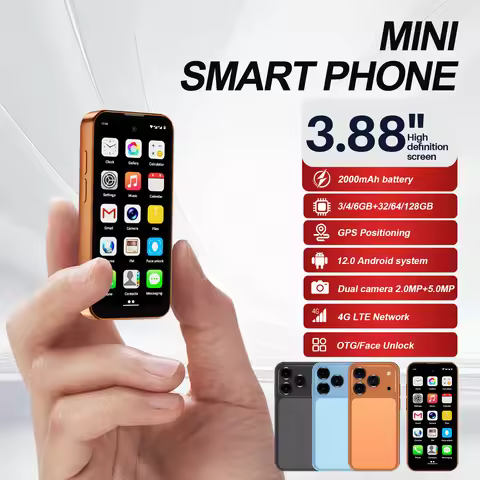 SERVO 4G LTE Cellular Mini Smartphone 3.88" Fullview Display Android 12 Play Store 6GB+128GB GPS OTG